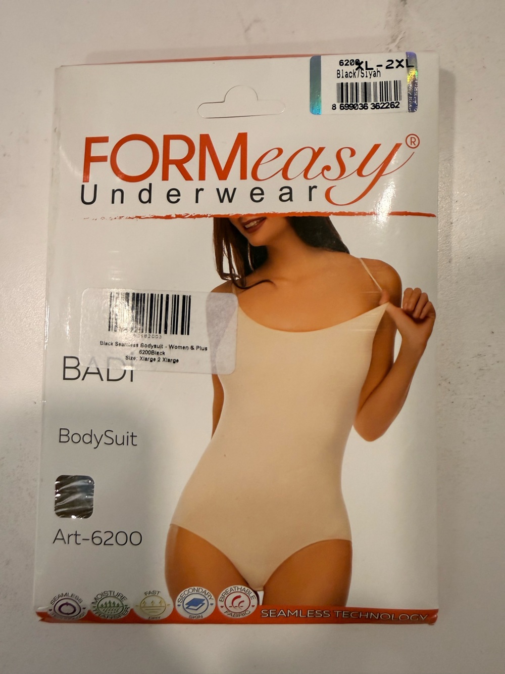 NWT FORMeasy Seamless Black Bodysuit, Size XL-2X